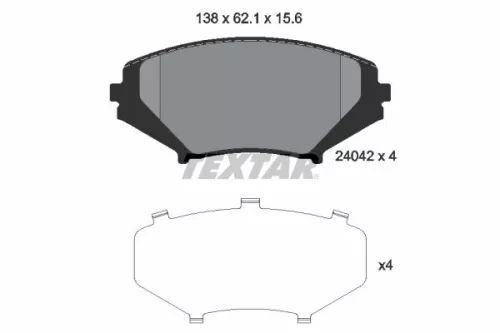 Brake Pad Set, disc brake TEXTAR 2404201)