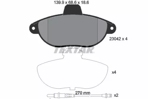 Brake Pad Set, disc brake TEXTAR 2304201)