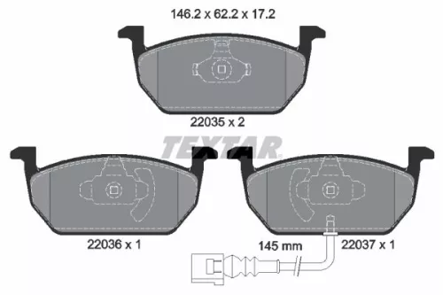 Brake Pad Set, disc brake TEXTAR 2203501)