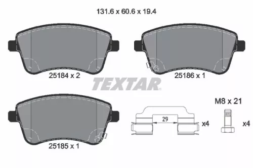Brake Pad Set, disc brake TEXTAR 2518401)