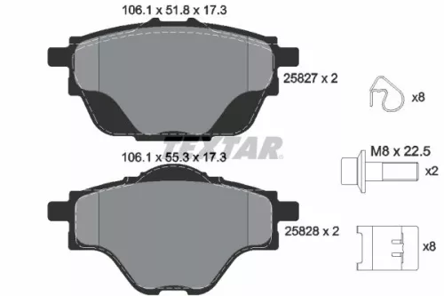 Brake Pad Set, disc brake TEXTAR 2582701)