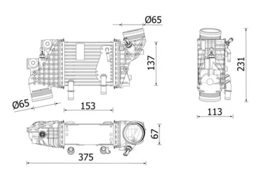 Charge Air Cooler MAHLE CI 663 000P)