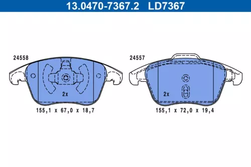 Brake Pad Set, disc brake ATE 13.0470-7367.2)