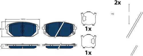 Brake Pad Set, disc brake TRW GDB2495BTE)