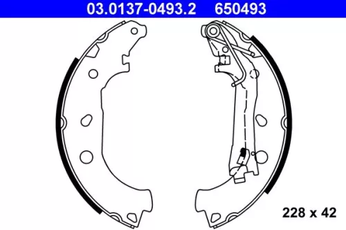Brake Shoe Set ATE 03.0137-0493.2)