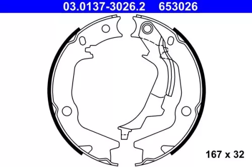 Brake Shoe Set, parking brake ATE 03.0137-3026.2)