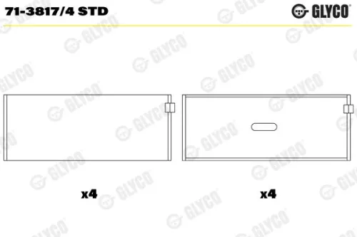 Connecting Rod Bearing GLYCO 71-3817/4 STD)