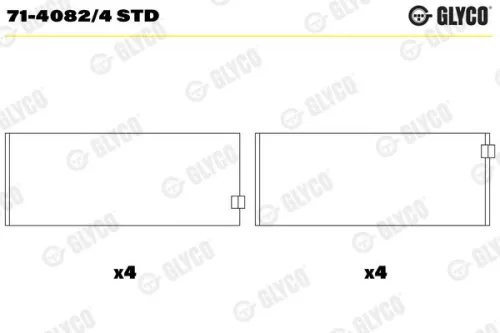 Connecting Rod Bearing GLYCO 71-4082/4 STD)