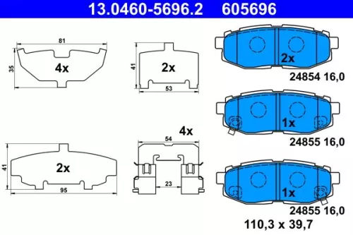 Brake Pad Set, disc brake ATE 13.0460-5696.2)