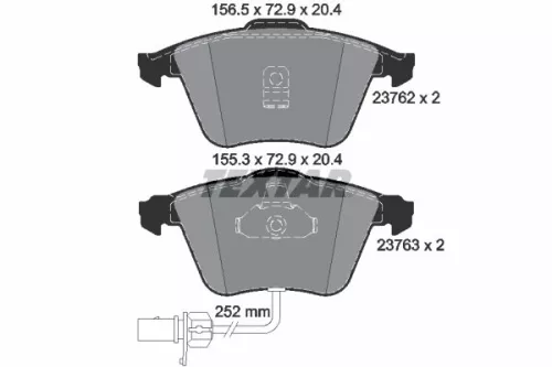 Brake Pad Set, disc brake TEXTAR 2376201)