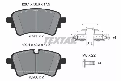 Brake Pad Set, disc brake TEXTAR 2626503)