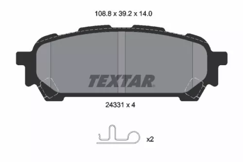 Brake Pad Set, disc brake TEXTAR 2433101)