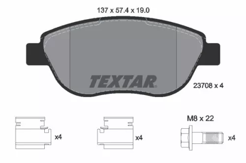 Brake Pad Set, disc brake TEXTAR 2370803)