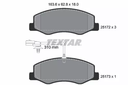 Brake Pad Set, disc brake TEXTAR 2517201)