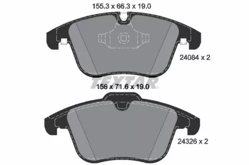 Brake Pad Set, disc brake TEXTAR 2408401)
