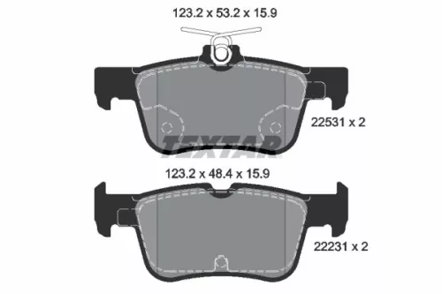 Brake Pad Set, disc brake TEXTAR 2253101)