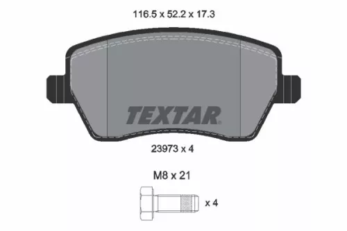 Brake Pad Set, disc brake TEXTAR 2397301)