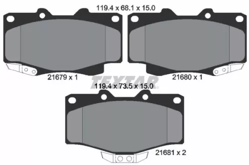 Brake Pad Set, disc brake TEXTAR 2167901)