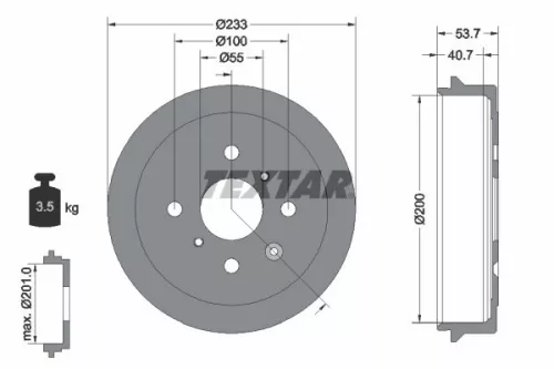 Brake Drum TEXTAR 94026500)