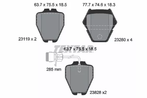Brake Pad Set, disc brake TEXTAR 2311901)