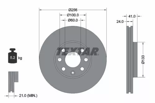 Brake Disc TEXTAR 92091803)