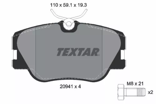 Brake Pad Set, disc brake TEXTAR 2094102)