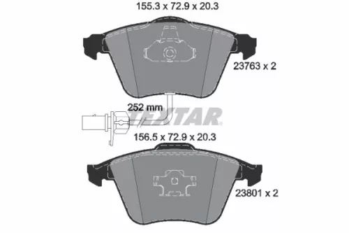 Brake Pad Set, disc brake TEXTAR 2376302)