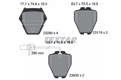 Brake Pad Set, disc brake TEXTAR 2328001)