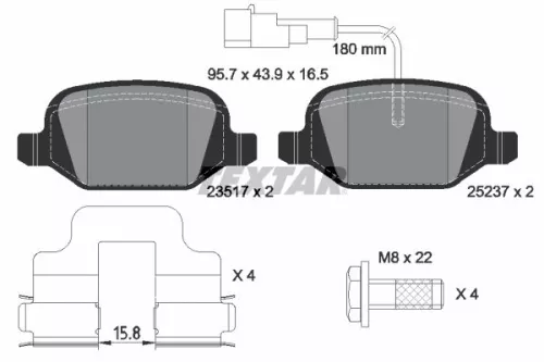 Brake Pad Set, disc brake TEXTAR 2351705)
