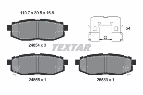 Brake Pad Set, disc brake TEXTAR 2485401)