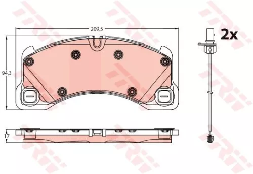 Brake Pad Set, disc brake TRW GDB2243)