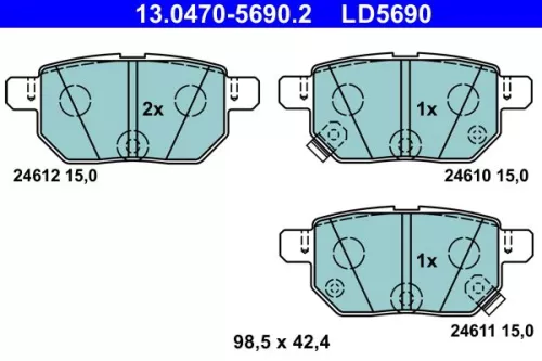 Brake Pad Set, disc brake ATE 13.0470-5690.2)