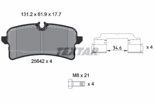 Brake Pad Set, disc brake TEXTAR 2564203)