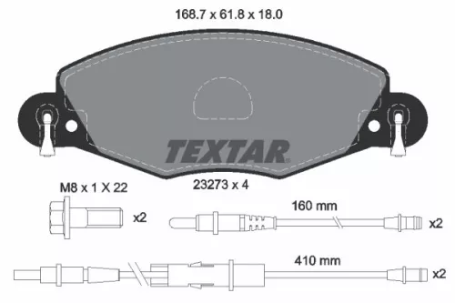Brake Pad Set, disc brake TEXTAR 2327301)