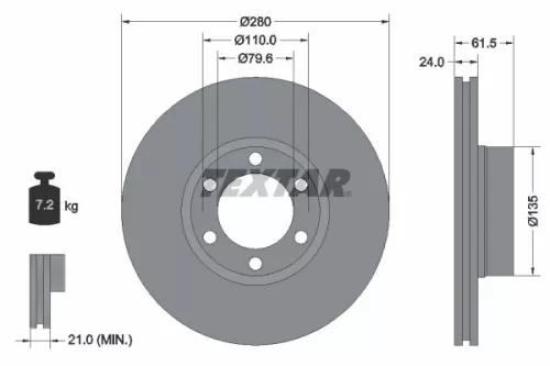 Brake Disc TEXTAR 92097703)