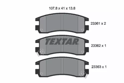 Brake Pad Set, disc brake TEXTAR 2336101)