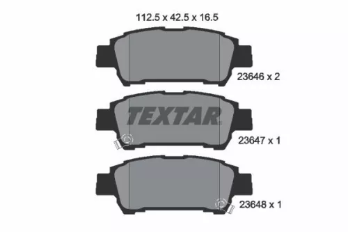 Brake Pad Set, disc brake TEXTAR 2364601)