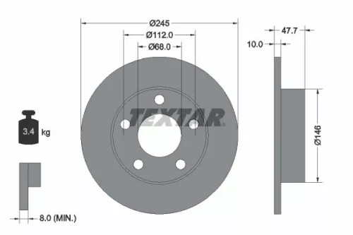 Brake Disc TEXTAR 92088503)