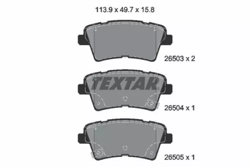 Brake Pad Set, disc brake TEXTAR 2650301)