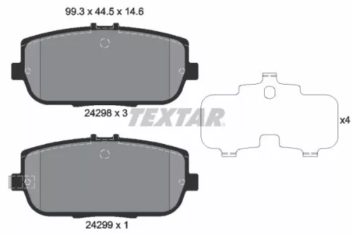 Brake Pad Set, disc brake TEXTAR 2429801)
