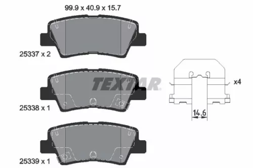 Brake Pad Set, disc brake TEXTAR 2533701)