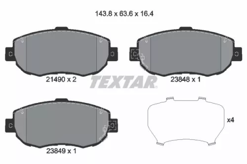 Brake Pad Set, disc brake TEXTAR 2149001)