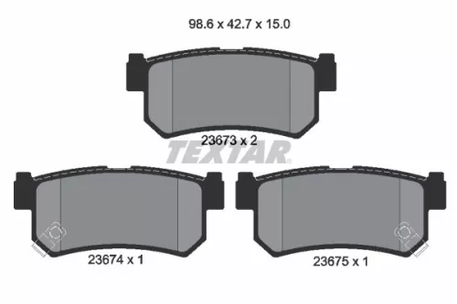 Brake Pad Set, disc brake TEXTAR 2367301)