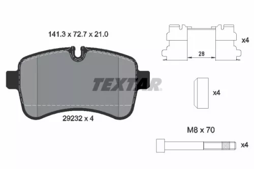 Brake Pad Set, disc brake TEXTAR 2923201)