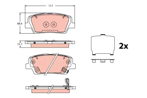 Brake Pad Set, disc brake TRW GDB2429)