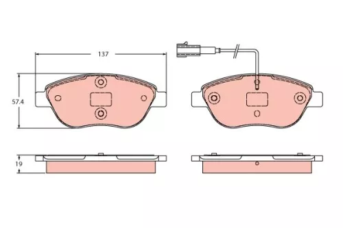 Brake Pad Set, disc brake TRW GDB2421)
