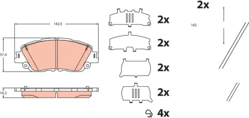 Brake Pad Set, disc brake TRW GDB2488)