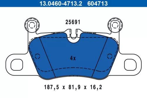 Brake Pad Set, disc brake ATE 13.0460-4713.2)