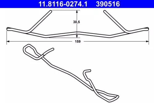 Spring, brake caliper ATE 11.8116-0274.1)