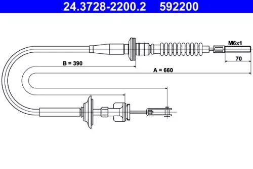 Cable Pull, clutch control ATE 24.3728-2200.2)